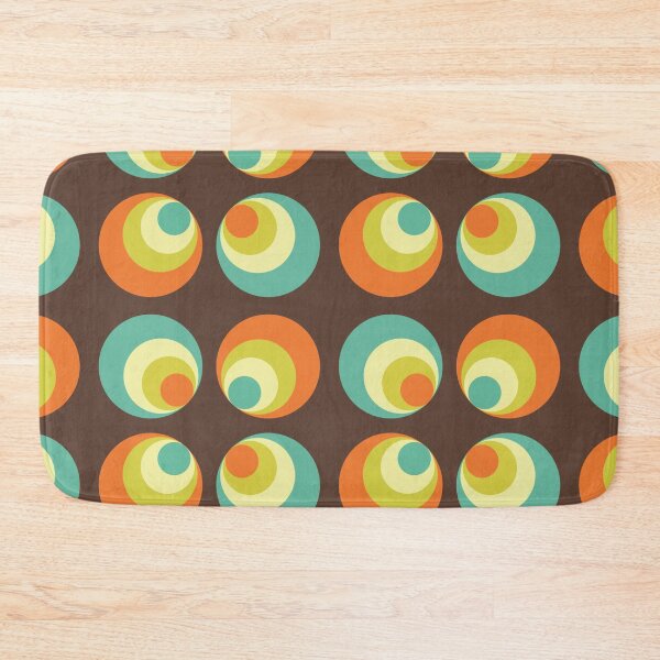 Item preview, Vintage Retro 1970s Orange Brown Aqua Mod Groovy Eccentric Circles designed and sold by RetroMaggie.
