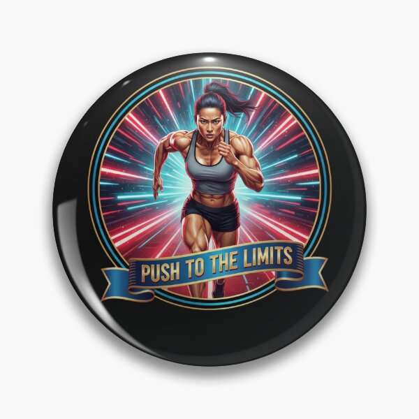 Item preview, Push to the Limits Runner Logo T-Shirt Design | Futuristic Speed Pop Art designed and sold by BoldBloomArt.