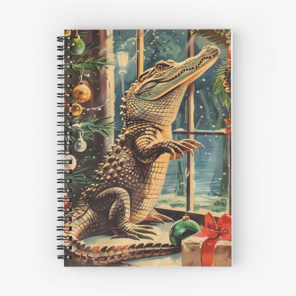 Aperçu de l'œuvre Carte de Noël vintage avec alligator créée et vendue par MendaciousMina.