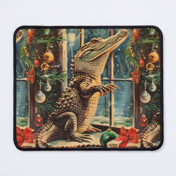 Item preview, Vintage Alligator Christmas Card designed and sold by MendaciousMina.