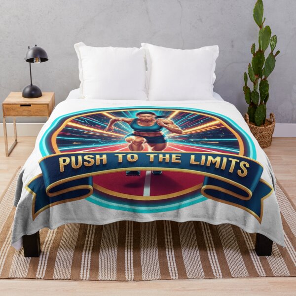 Item preview, Push to the Limits Track Runner Logo T-Shirt Design | Dynamic Speed Pop Art designed and sold by BoldBloomArt.