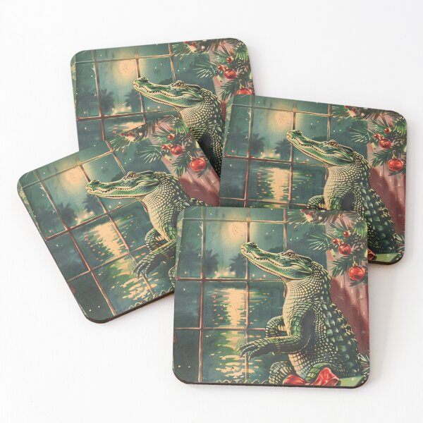 Item preview, Vintage Alligator Christmas Card designed and sold by MendaciousMina.