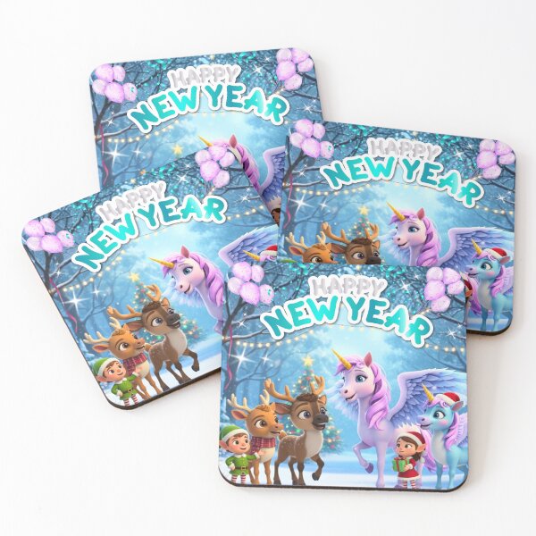Item preview, Magical New Year Celebration with Unicorns and Friends designed and sold by Custom Gift Design .