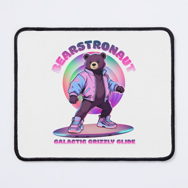 Item preview, Bearstronaut – Retro Pastel Space Bear on Hoverboard designed and sold by drawlinershop.