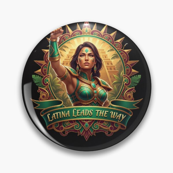 Item preview, "Latina Leads The Way" Empowerment T-Shirt | Aztec Warrior Queen Pop Art designed and sold by BoldBloomArt.