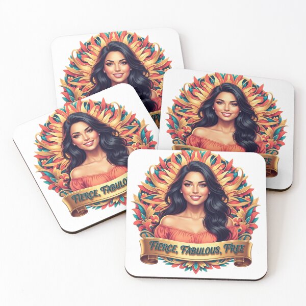 Item preview, "Fierce Fabulous Free" Elegant Empowerment T-Shirt | Bold Latina Pop Art designed and sold by BoldBloomArt.