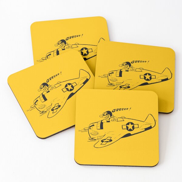 Item preview, WWII era P-47 Thunderbolt Cartoon (Black) designed and sold by warbirdwear.