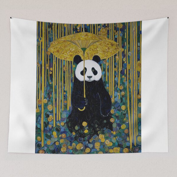 Item preview, Panda with a Yellow Umbrella designed and sold by lautir.