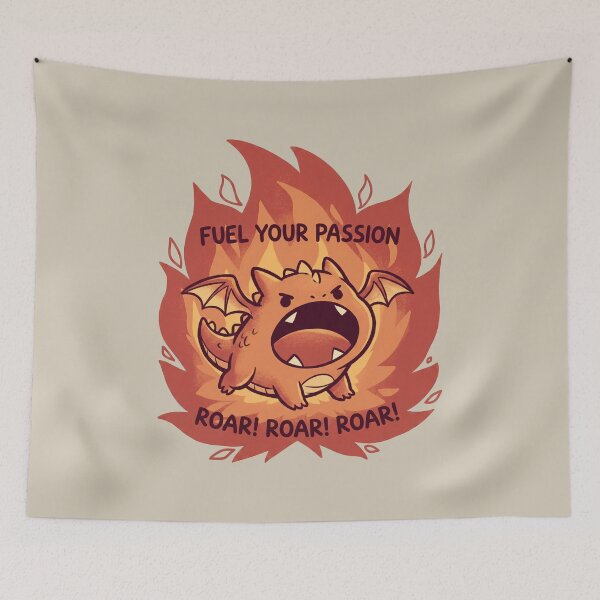Item preview, Fuel Your Passion Roar! Cute Baby Dragon Motivation designed and sold by AwesomeBeyondLimits.