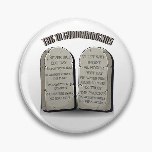 Item preview, The 10 Gymdamnments  Funny Gym Bible Stone Tablet Fitness Rules designed and sold by BeakBros.