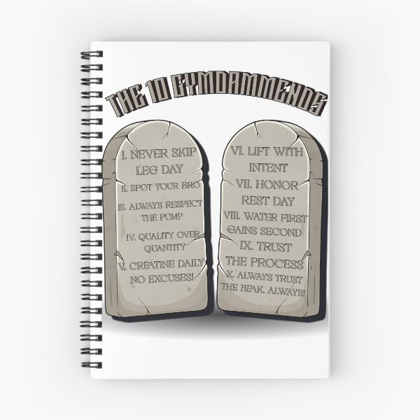 Item preview, The 10 Gymdamnments  Funny Gym Bible Stone Tablet Fitness Rules designed and sold by BeakBros.
