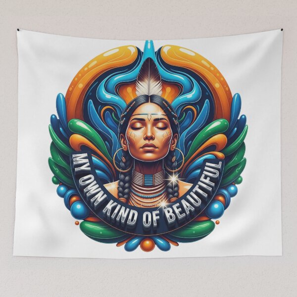 Item preview, "My Own Kind Of Beautiful" Indigenous Empowerment T-Shirt | Unique Beauty Pop Art designed and sold by BoldBloomArt.