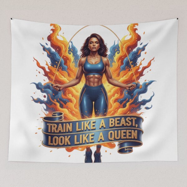 Item preview, "Train Like A Beast Look Like A Queen" T-Shirt | Fitness Motivation Pop Art designed and sold by BoldBloomArt.