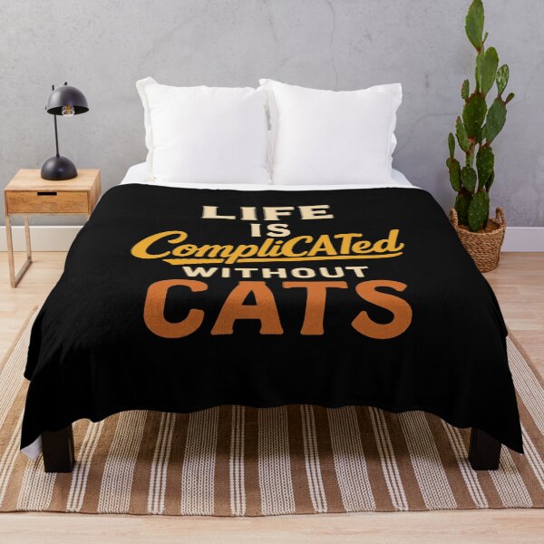 Item preview, Life Is CompliCATed Without Cats – Retro Vintage Cat Quote designed and sold by SVALANART.
