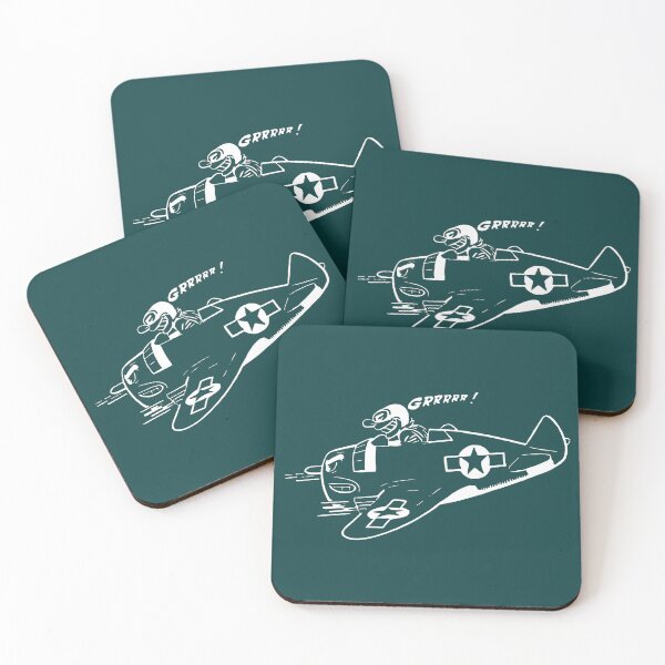 Item preview, WWII era P-47 Thunderbolt Cartoon (White) designed and sold by warbirdwear.