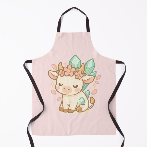 Item preview, Taurus Crystal Cow Bloom | Cute Zodiac Sticker | Kawaii Taurus Art | Astrology Aesthetic | Astrology Art designed and sold by HerDreamCodes.