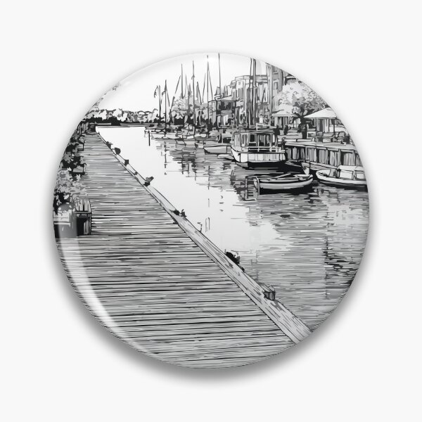 Item preview, Bathurst New Brunswick | Chaleur Bay Waterfront Sketch Art designed and sold by TuncGK.