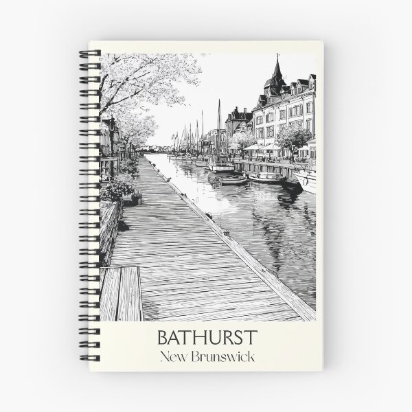 Item preview, Bathurst New Brunswick | Chaleur Bay Waterfront Sketch Art designed and sold by TuncGK.