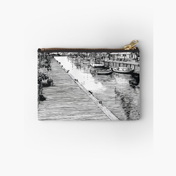 Aperçu de l'œuvre Bathurst, Nouveau-Brunswick | Croquis artistique du front de mer de la baie Chaleur créée et vendue par TuncGK.