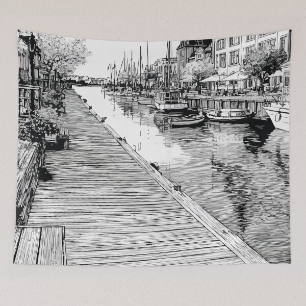 Item preview, Bathurst New Brunswick | Chaleur Bay Waterfront Sketch Art designed and sold by TuncGK.
