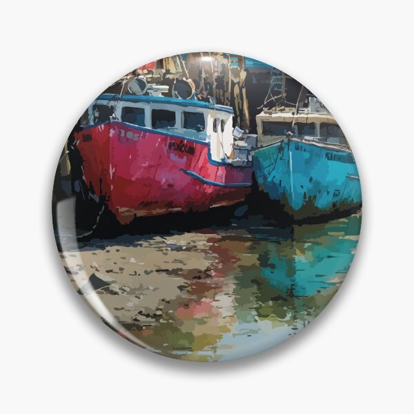 Item preview, Alma New Brunswick | Bay of Fundy Low Tide Boats Art designed and sold by TuncGK.