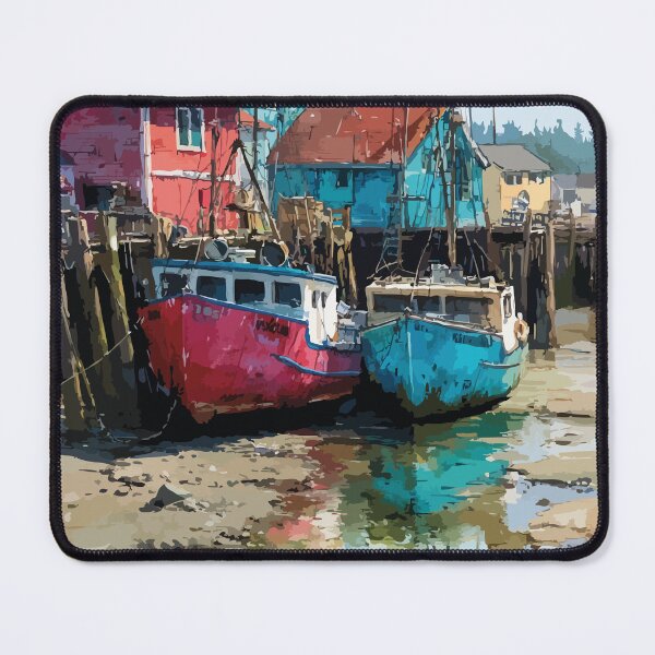 Item preview, Alma New Brunswick | Bay of Fundy Low Tide Boats Art designed and sold by TuncGK.