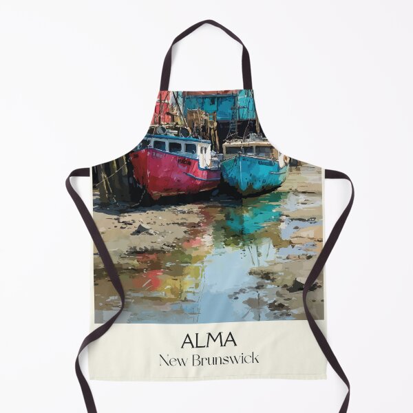 Item preview, Alma New Brunswick | Bay of Fundy Low Tide Boats Art designed and sold by TuncGK.