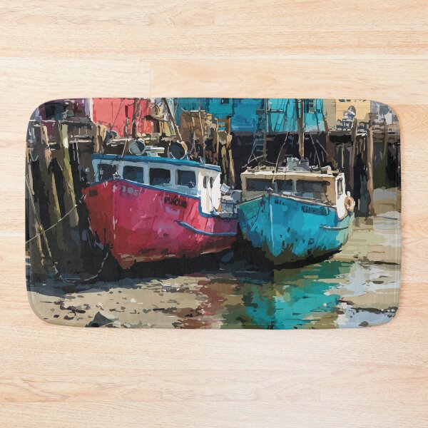 Item preview, Alma New Brunswick | Bay of Fundy Low Tide Boats Art designed and sold by TuncGK.