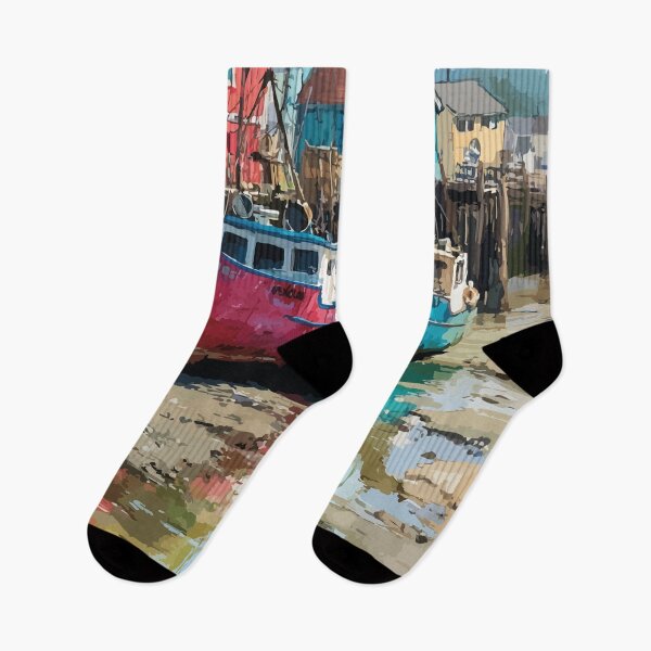 Item preview, Alma New Brunswick | Bay of Fundy Low Tide Boats Art designed and sold by TuncGK.