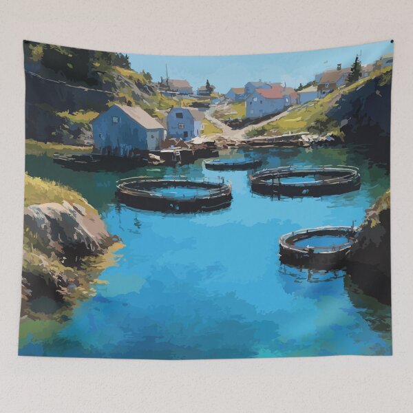 Item preview, Beaver Harbour New Brunswick | Aquaculture Coast Scenery Art designed and sold by TuncGK.