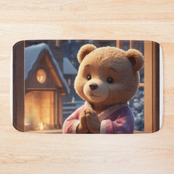 Item preview, Teddy Bear in Prayer on cozy winter night designed and sold by Sweet Dreams Ambience.