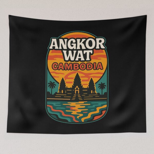 Item preview, Angkor Wat Cambodia Trippy Art Asia Travel designed and sold by TomFrontierArt.