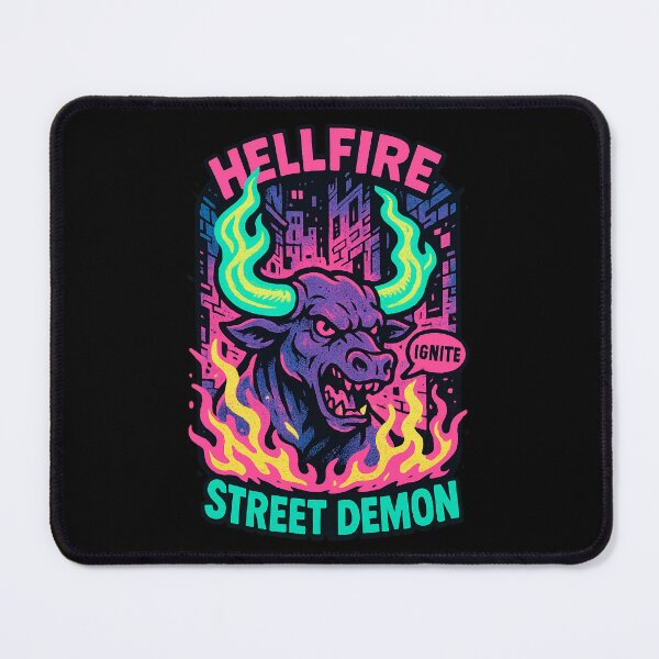 Item preview, Vaporwave Hellfire Street Demon Bull Graphic designed and sold by SholoStudio.
