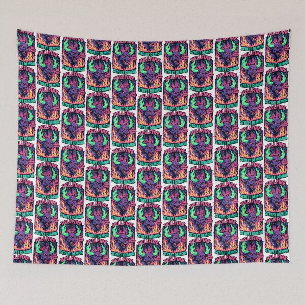 Item preview, Vaporwave Hellfire Street Demon Bull Graphic designed and sold by SholoStudio.