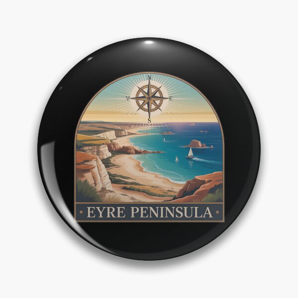 Item preview, Vintage Eyre Peninsula Travel Poster  – Retro Coastal Landscape Illustration designed and sold by VividOrganica.