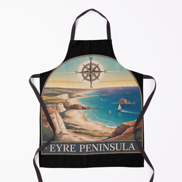Item preview, Vintage Eyre Peninsula Travel Poster – Retro Coastal Landscape Illustration designed and sold by VividOrganica.