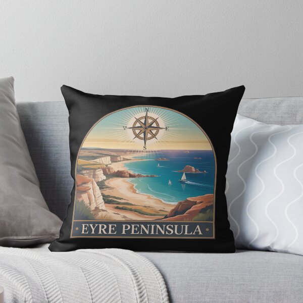 Item preview, Vintage Eyre Peninsula Travel Poster  – Retro Coastal Landscape Illustration designed and sold by VividOrganica.