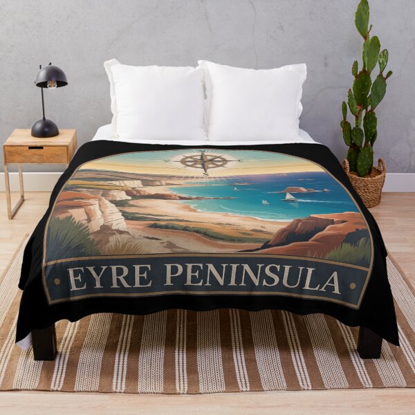 Item preview, Vintage Eyre Peninsula Travel Poster  – Retro Coastal Landscape Illustration designed and sold by VividOrganica.