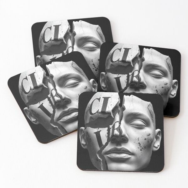 Item preview, Shattered Identity – Dark Minimal Face Art designed and sold by TimaStudioUk.