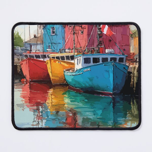 Item preview, Caraquet New Brunswick | Acadian Fishing Harbour Art Print designed and sold by TuncGK.