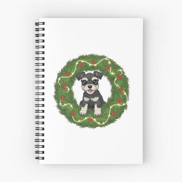 Item preview, Cute Schnauzer Puppy in Christmas Wreath - Christmas Dog Lover designed and sold by The Real Life Symphony.