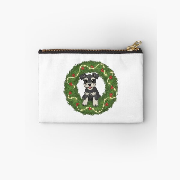 Item preview, Cute Schnauzer Puppy in Christmas Wreath - Christmas Dog Lover designed and sold by The Real Life Symphony.