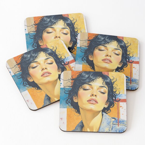 Item preview, Denim and Orange Portrait | Abstract Pop Art Illustration designed and sold by S-Viirgo.