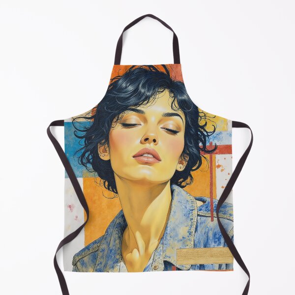 Item preview, Denim and Orange Portrait | Abstract Pop Art Illustration designed and sold by S-Viirgo.