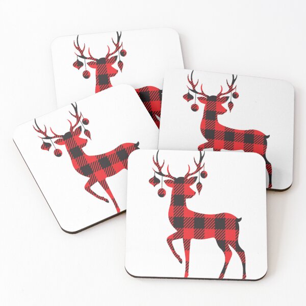 Item preview, Buffalo Plaid Christmas Reindeer Silhouette Design designed and sold by Daisy Doodles.