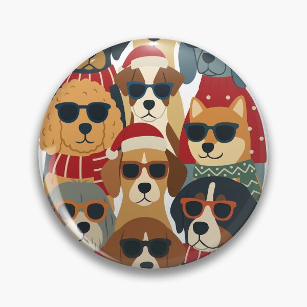 Item preview, Cool Christmas Dogs Wearing Sunglasses – Funny Cute Dog Pack Holiday Artwork designed and sold by station-one.
