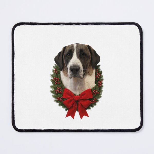 Item preview, Anatolian Shepherd with Christmas Wreath designed and sold by fiddlersdream3.