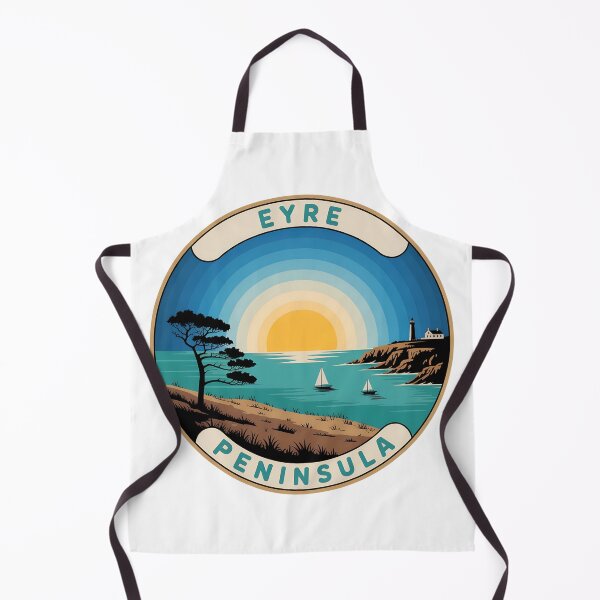 Item preview, Eyre Peninsula Retro – Vintage Coastal Landscape With Sunburst & Compass Rose designed and sold by VividOrganica.