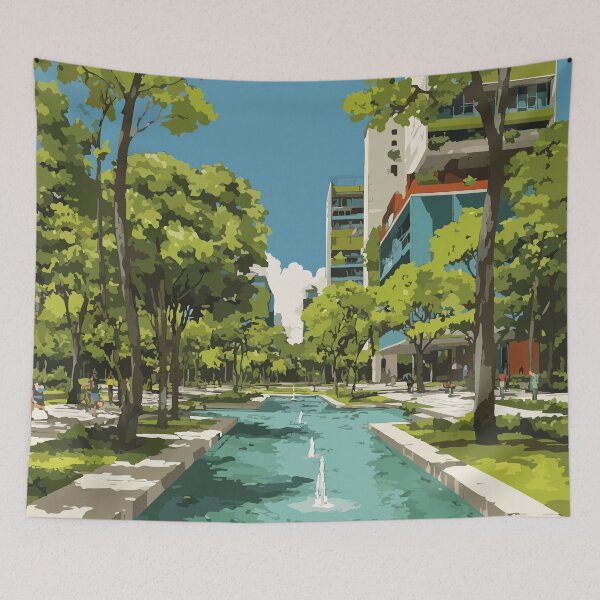 Item preview, Dieppe New Brunswick | Urban Park & Cityscape Art Print designed and sold by TuncGK.