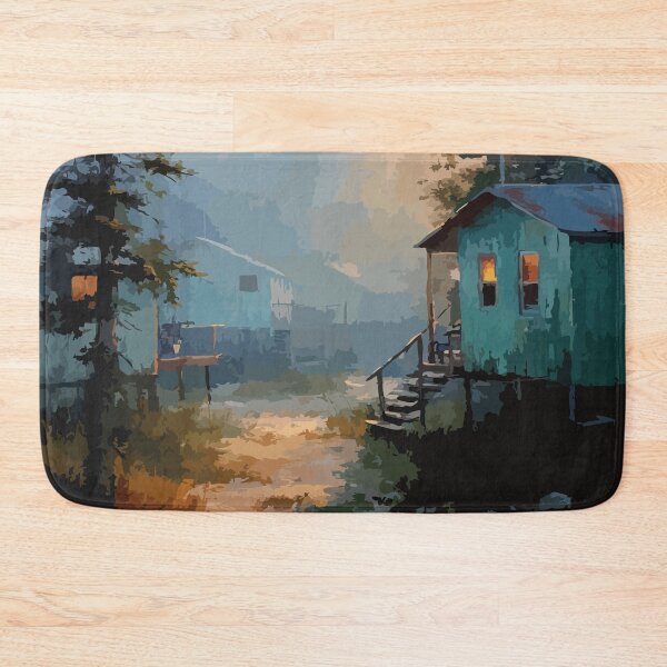 Item preview, Doaktown New Brunswick | Miramichi River Fishing Cabin Art designed and sold by TuncGK.